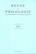 Revue de philologie, de littérature et d'histoire anciennes, v. 76